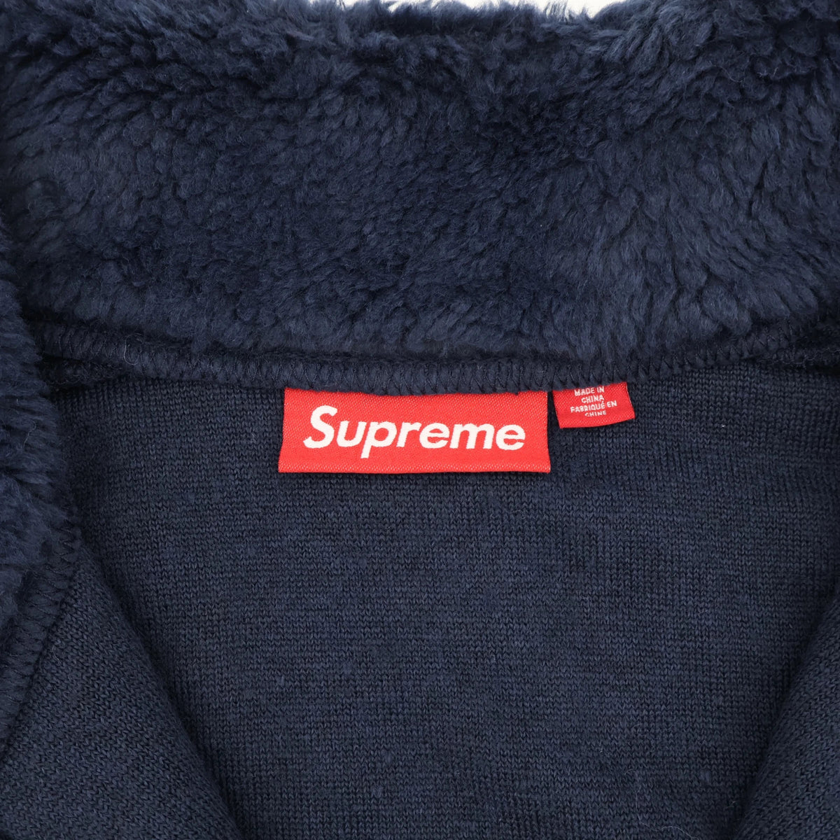 Supreme Shoulder Logo Fleece Jacket Navy