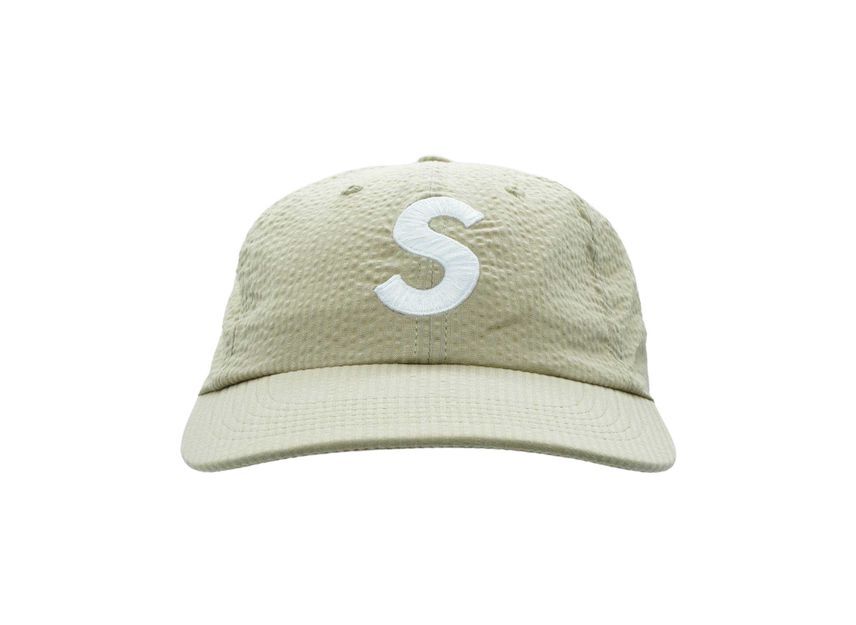 Supreme Seersucker S Logo 6-Panel Tan
