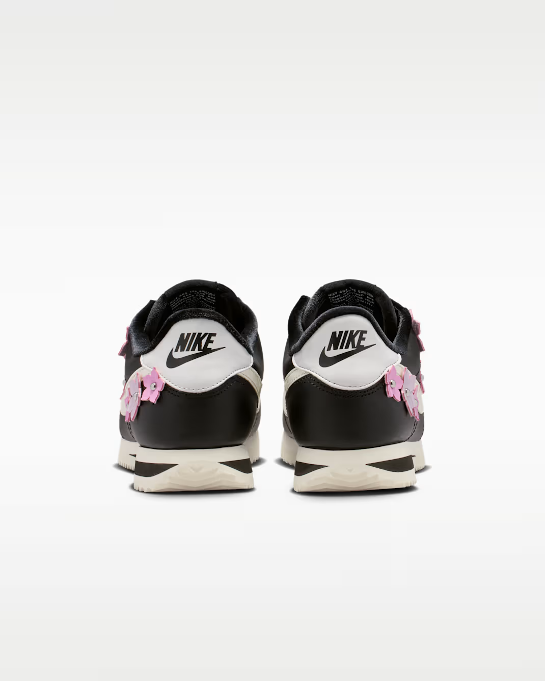 IV5675-001 Nike Cortez Leather Floral Pack Black Pink Rise (Women's)