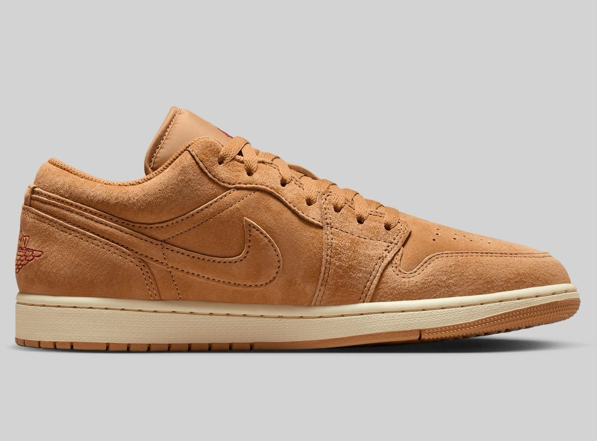 HV4089-200 NIKE AIR JORDAN 1 LOW FLAX VARSITY RED MUSLIN (Men's)