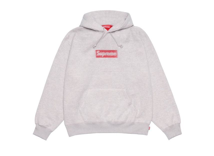 Supreme Inside Out Box Logo Hooded Sweatshirt Heather Grey