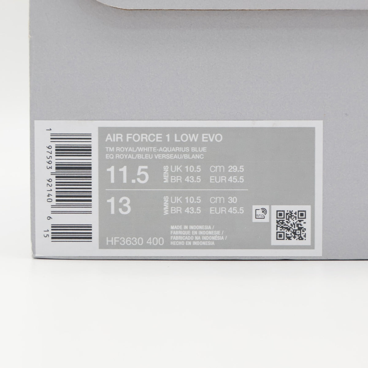 HF3630-400 Nike Air Force 1 Low Evo Team Royal (Men's)