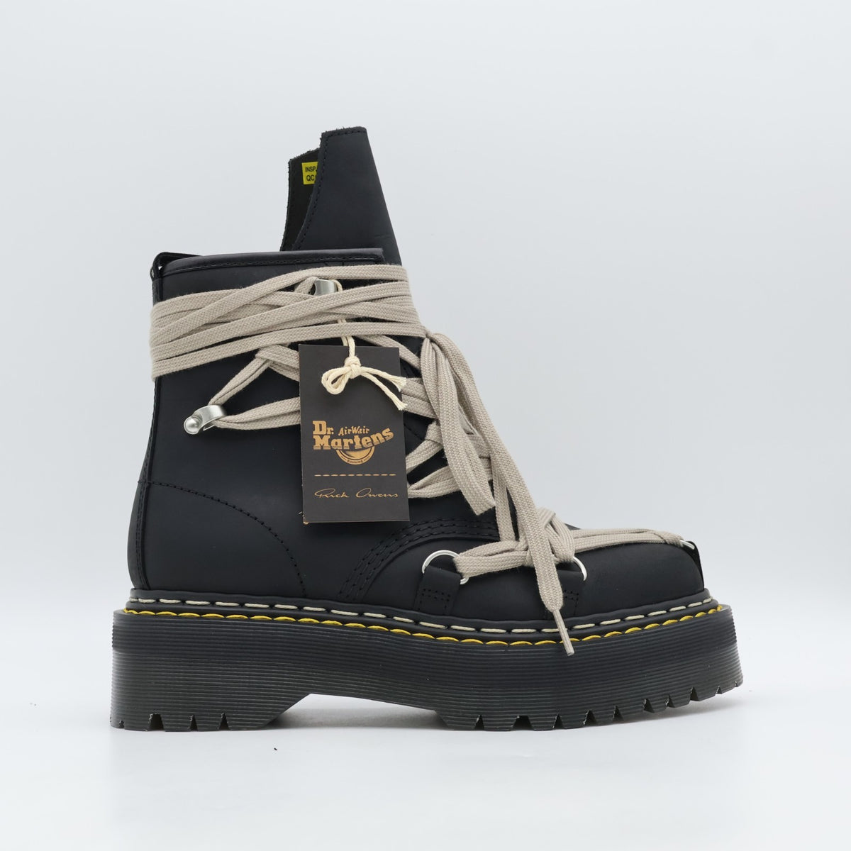DM02E68128001 Rick Owens Dr.Martens 1460 Quad Sole Megalace Boot Black (Men's)