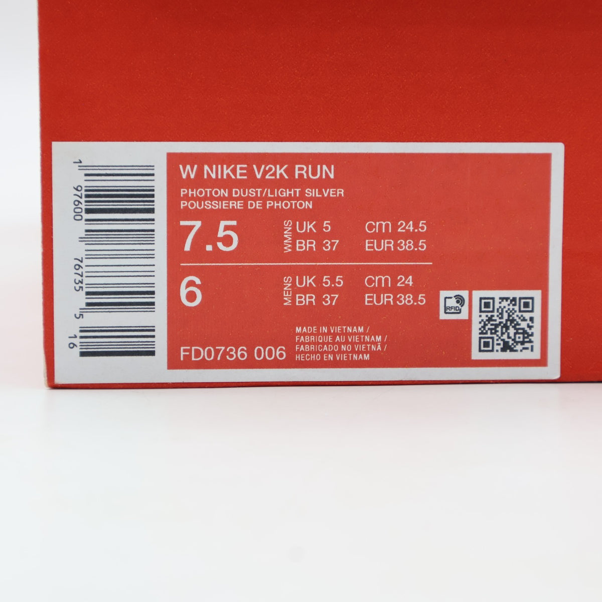 FD0736-006 Nike Women's V2K Run Photon Dust Light Silver Summit White (Women's)