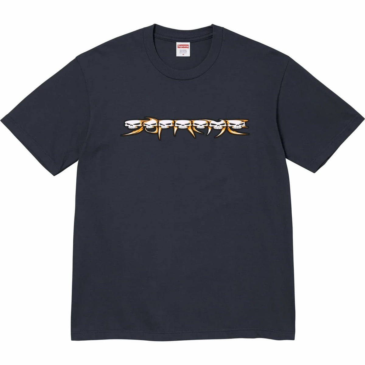 Supreme Skulls Spellout Tee Navy