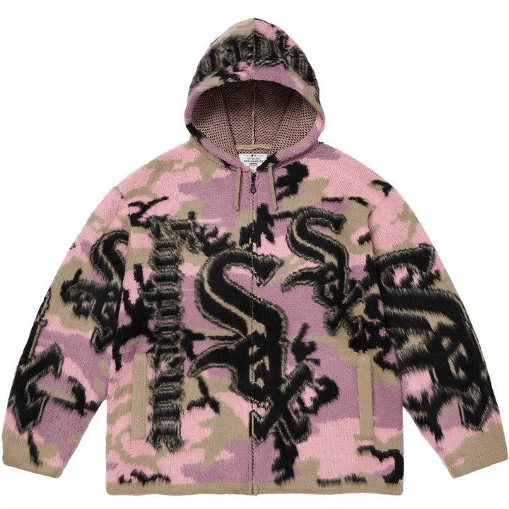 Supreme Chicago White Sox Zip Up Hooded Sweater Pink Camo