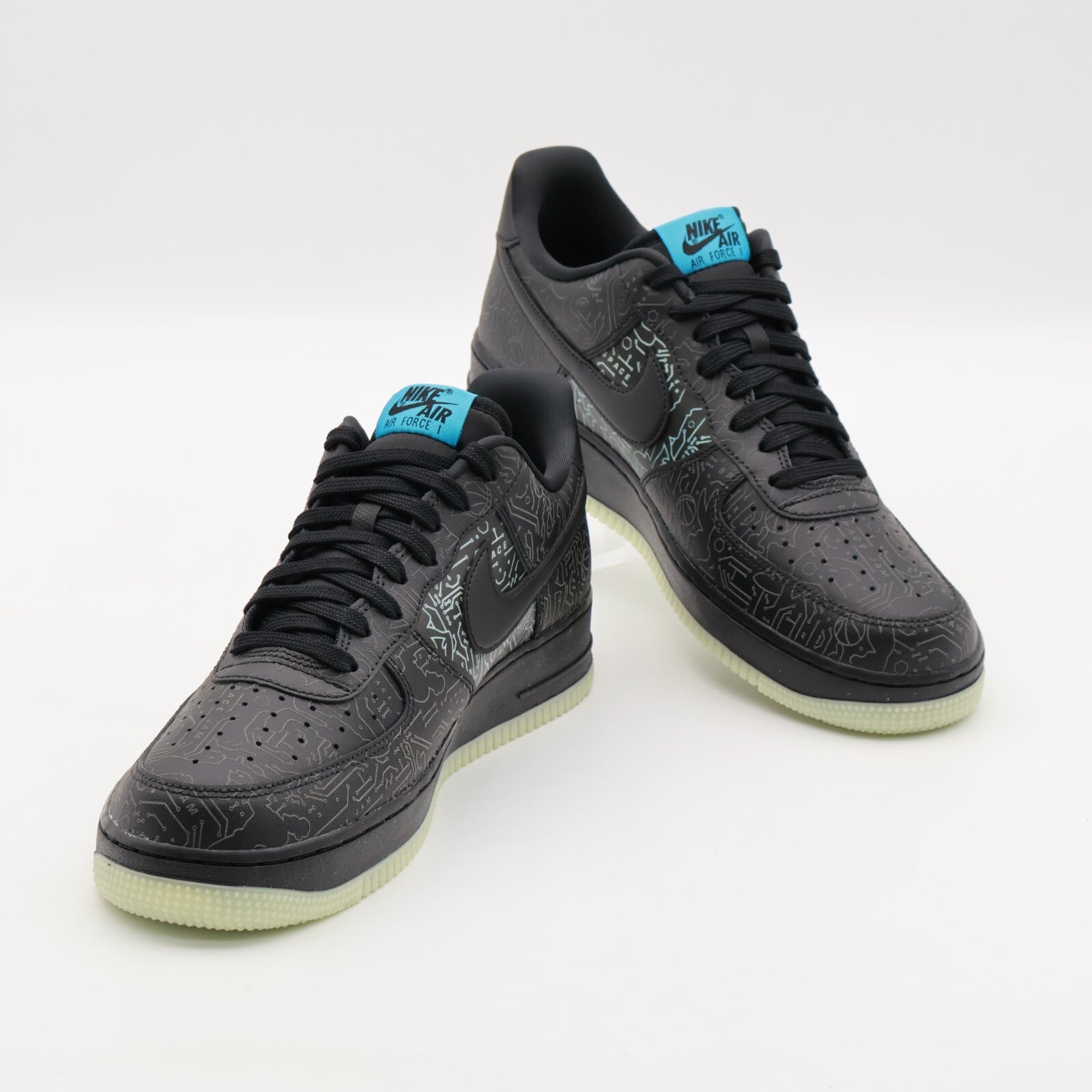 DH5354-001 Nike Air Force 1 Low Computer Chip Space Jam Black Light Blue (Men's)