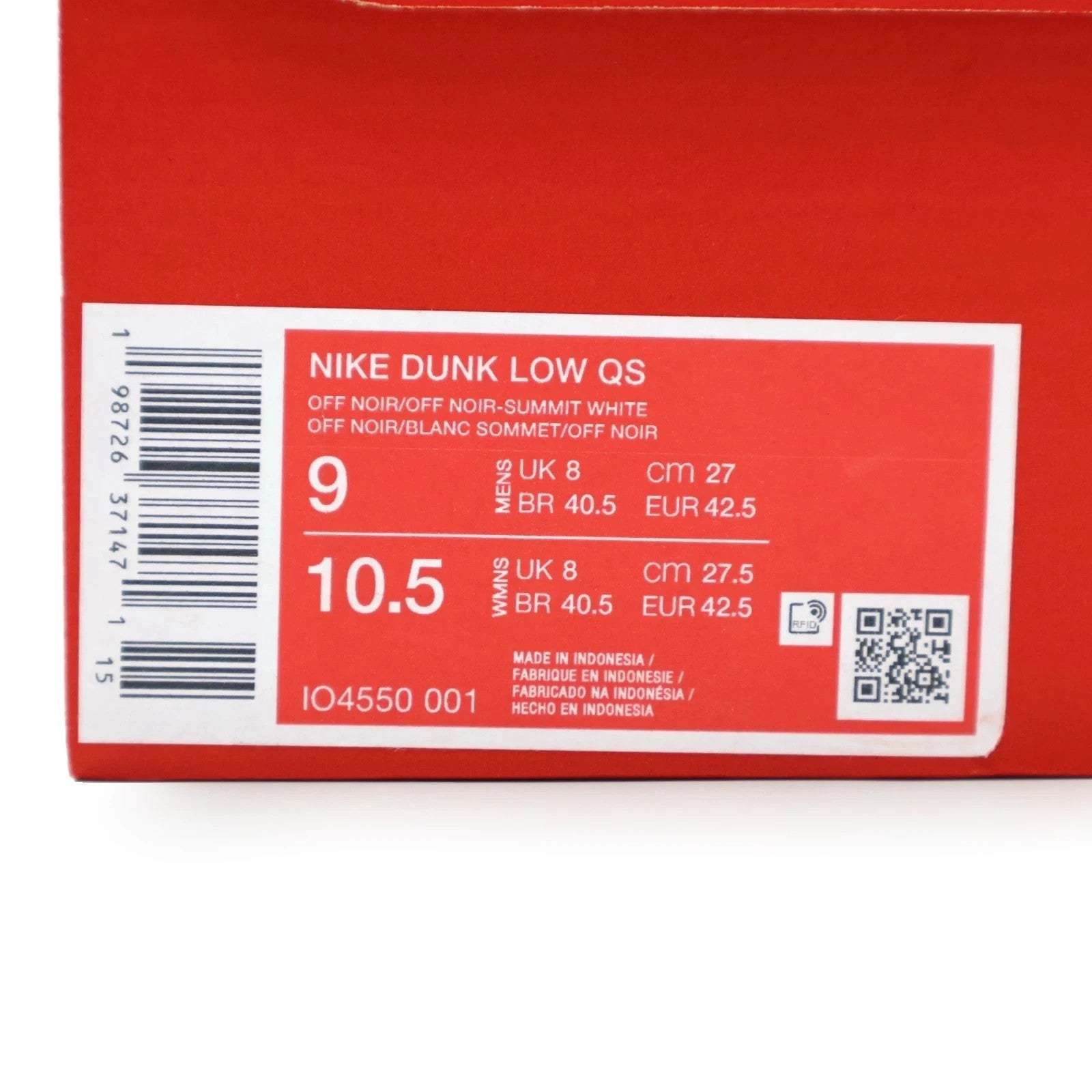 IO4550-001 Nike Dunk Low Off Noir Summit White (Men's)