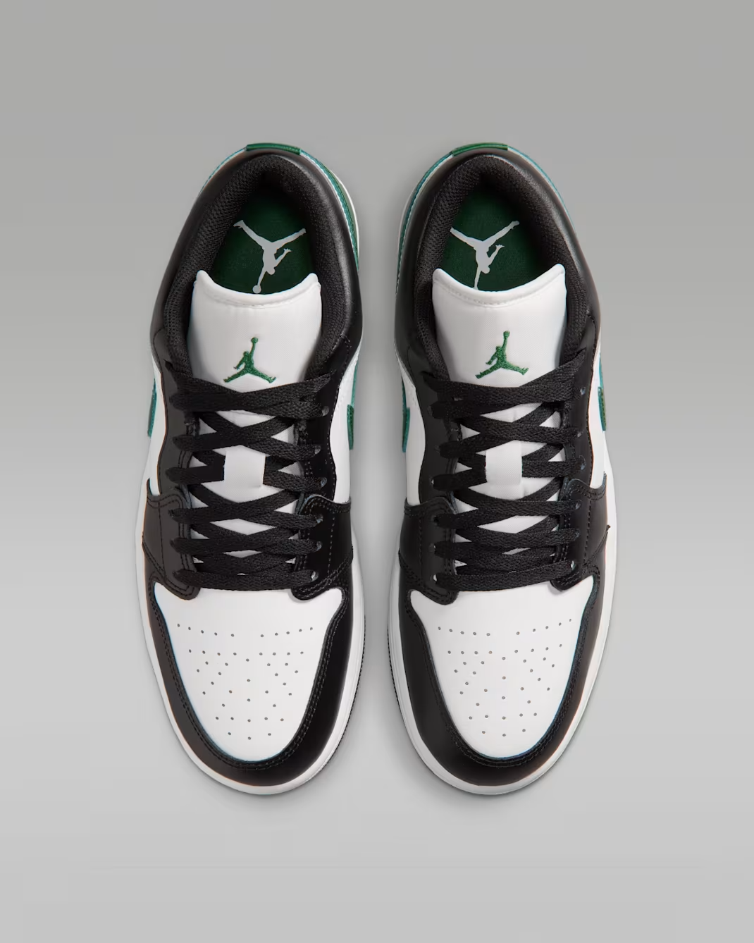 553558-047 Nike Air Jordan 1 Low "Black/Gorge Green" (Men's)