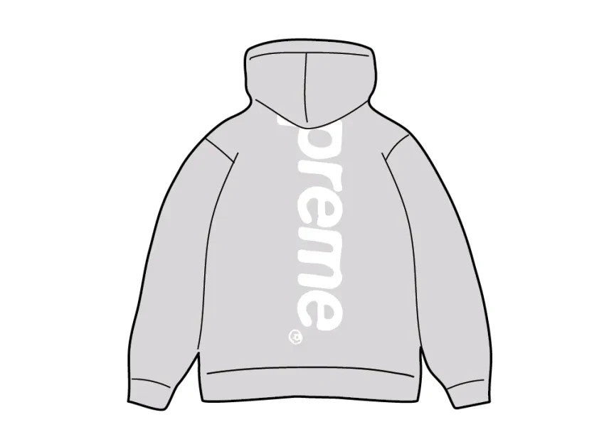 Supreme Satin Applique Hooded Sweatshirt (26SS) "Heather Grey"