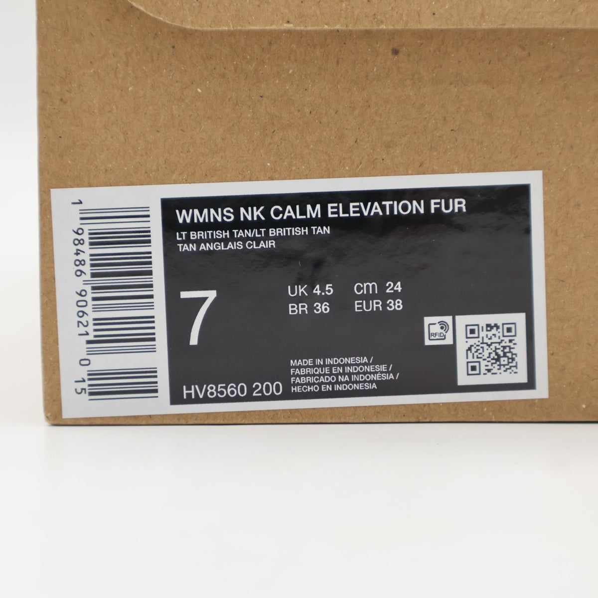HV8560-200 Nike Calm Elevation Fur Slides Light British Tan (Women's)