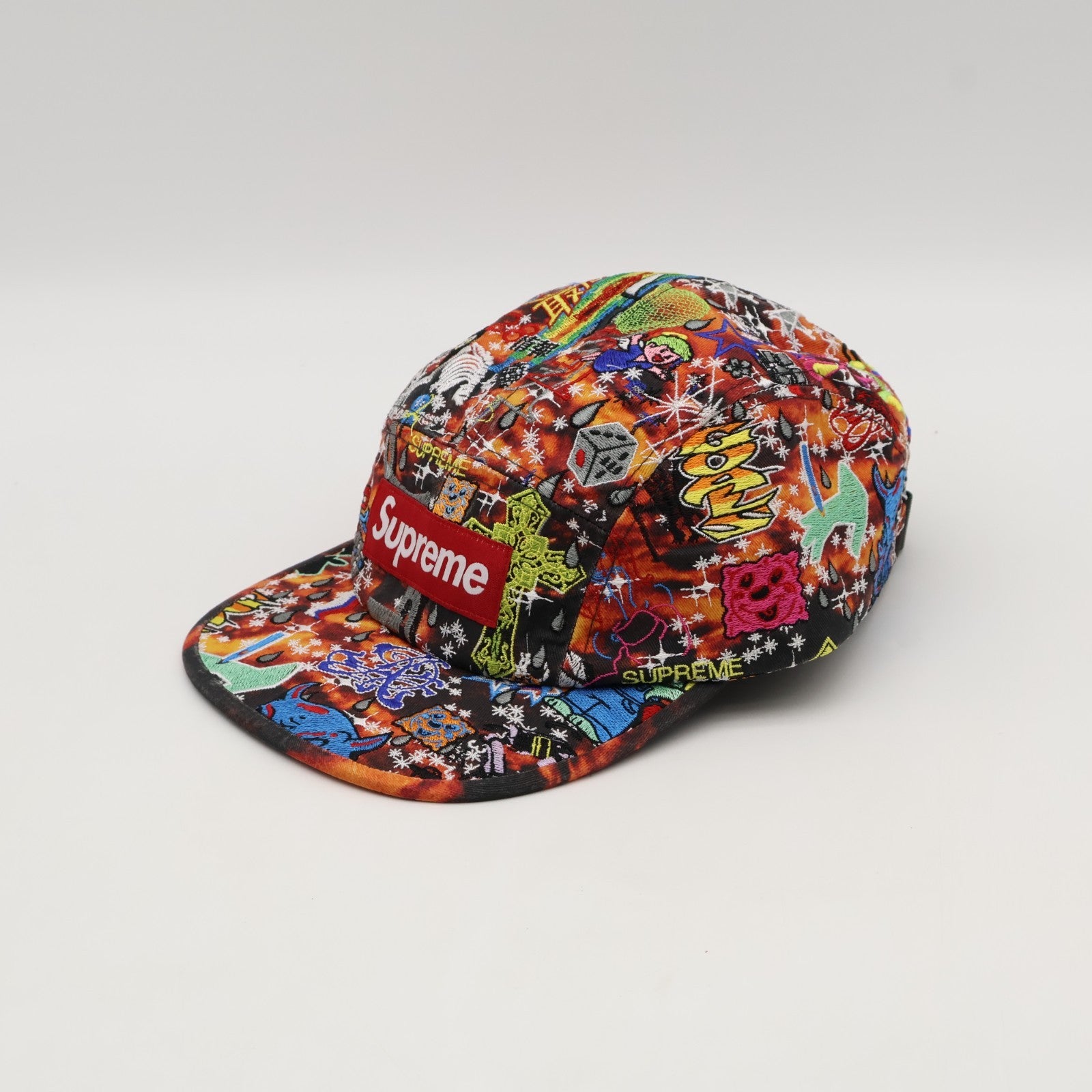 Supreme AOI Embroidered Camp Cap Flames