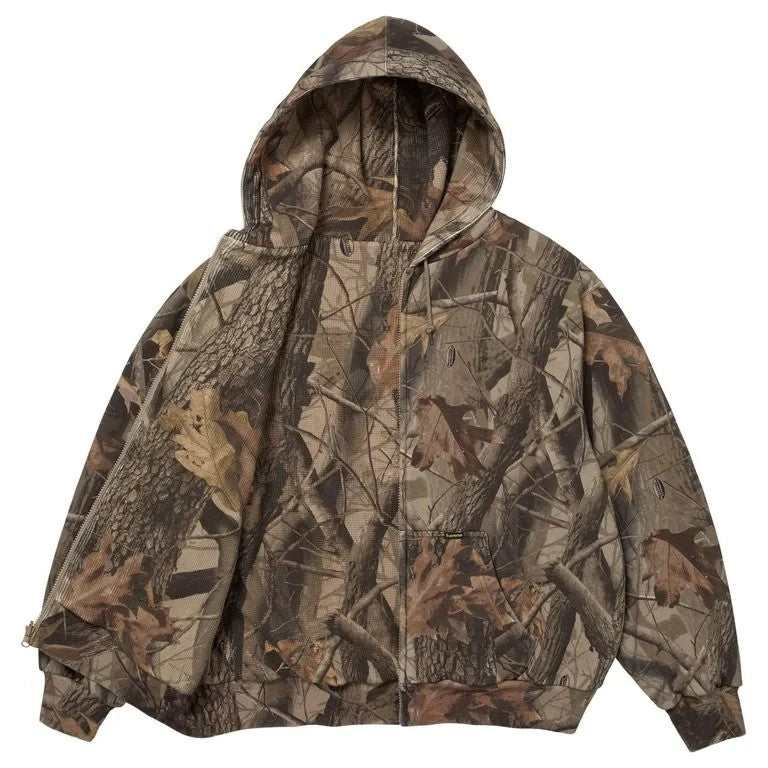 Supreme Reversible Work Zip Up Hooded Sweatshirt Realtree Hardwoods Camo