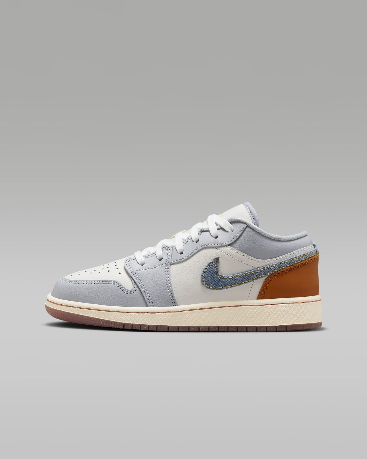 FZ5046-041 Nike GS Air Jordan 1 Low SE Phantom Coconut Milk Amber Brown
