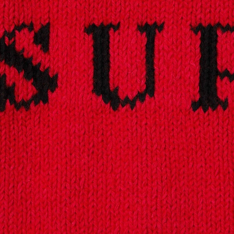 Supreme Contrast Logo Sweater Red
