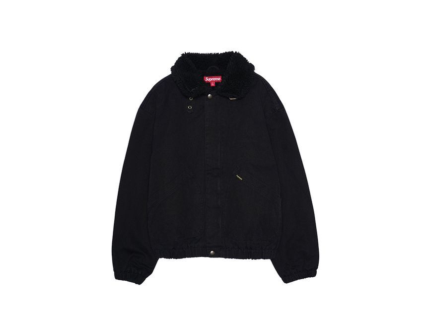 Supreme Faux Shearling Lined Bomber Jacket Black