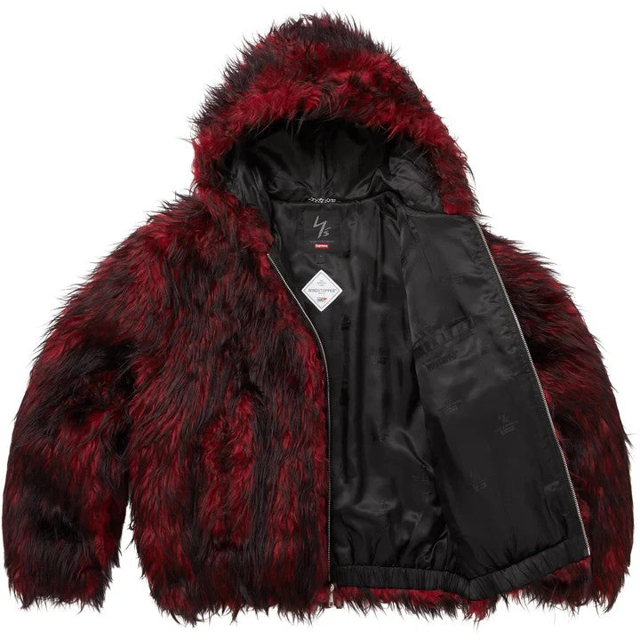 Supreme Y's by Yohji Yamamoto Faux Fur WINDSTOPPER Hooded Bomber Jacket Red