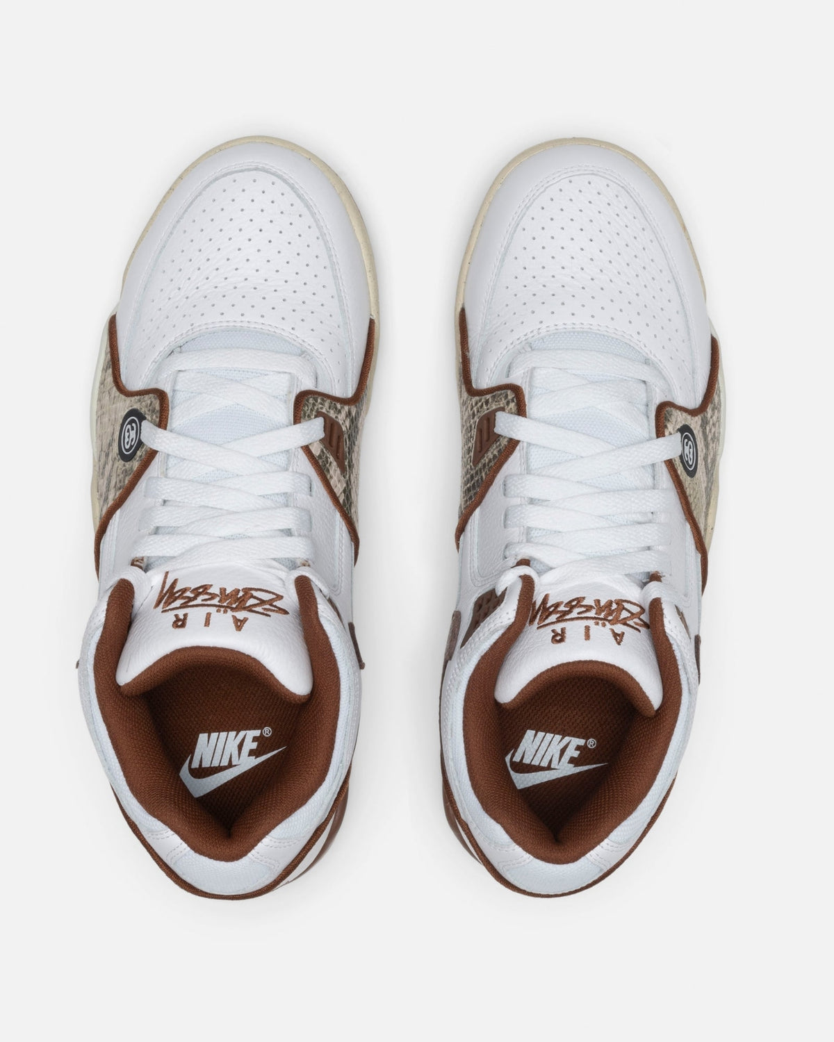 FD6475-100 Stussy Nike Air Flight 89 Low SP White and Pecan (Men's)