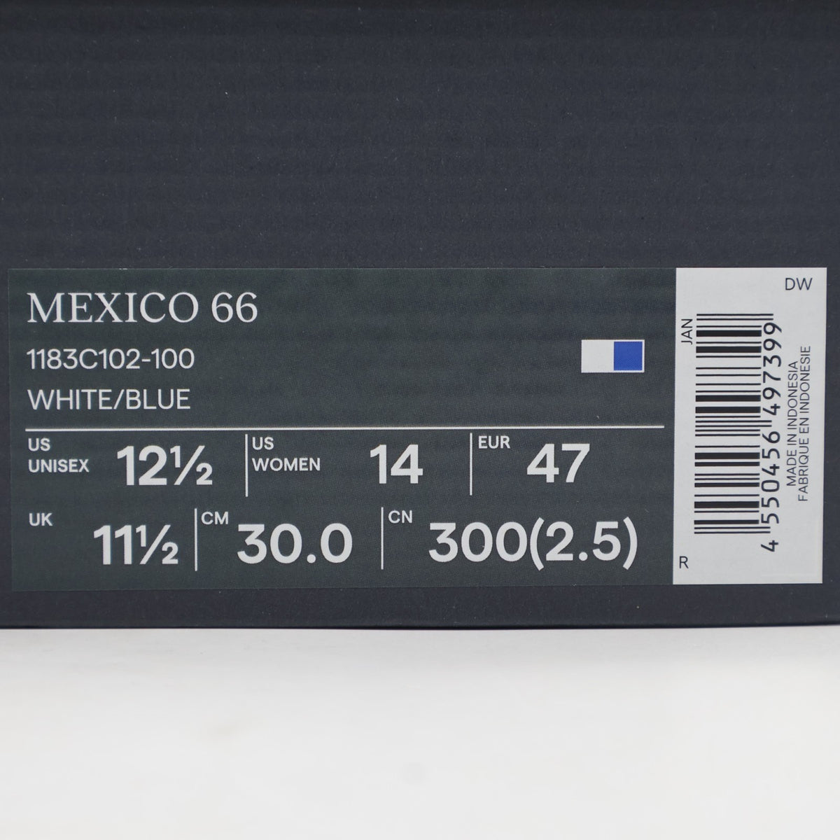 1183C102-100 Onitsuka Tiger Mexico 66 White Blue (Men's)