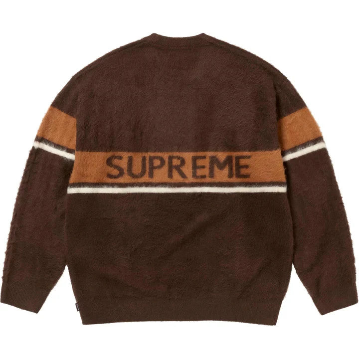Supreme Brushed Stripe Sweater Dark Brown