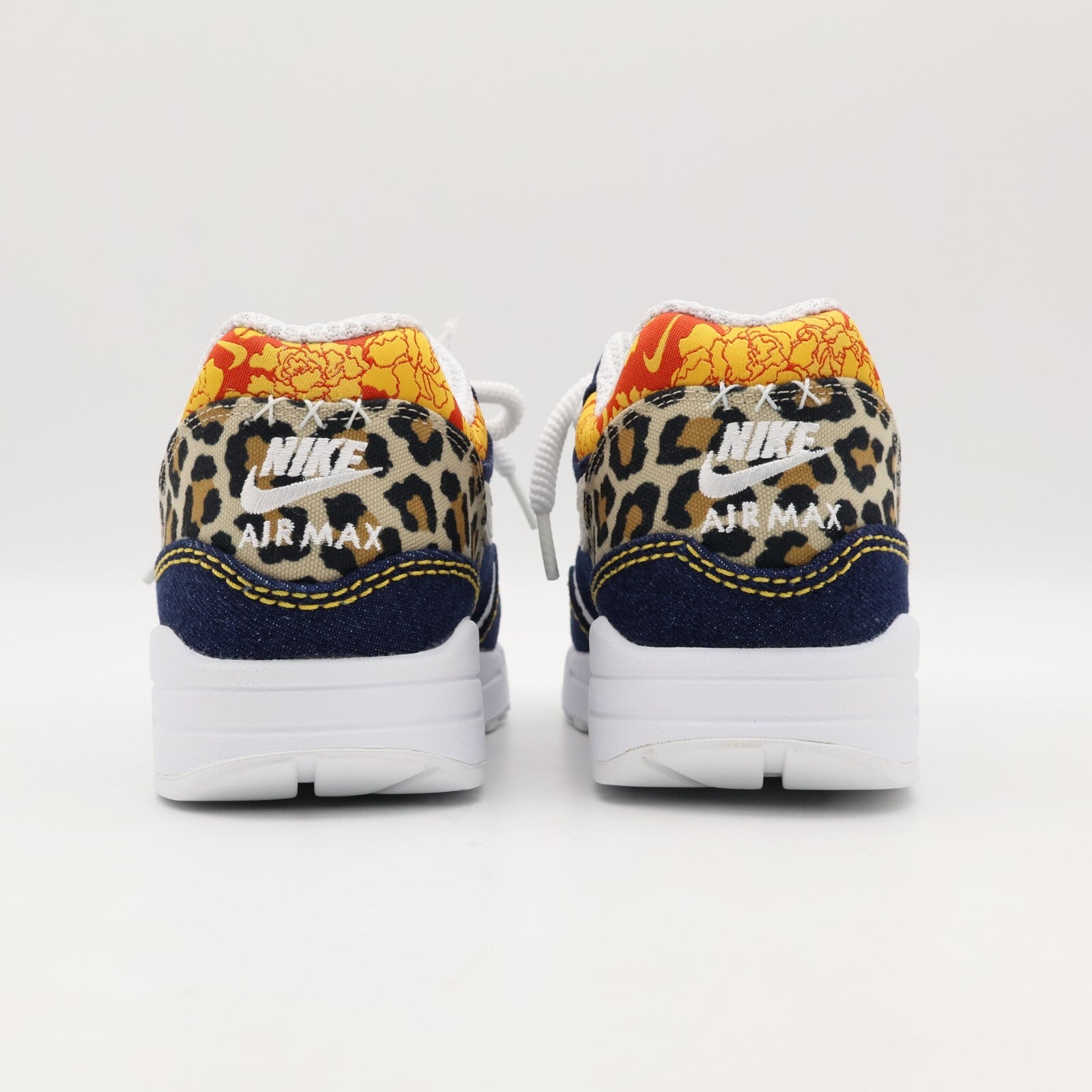 FJ4452-432 Nike Air Max 1 PRM Washed Dark Blue Denim Leopard Navy Gold (Men's)