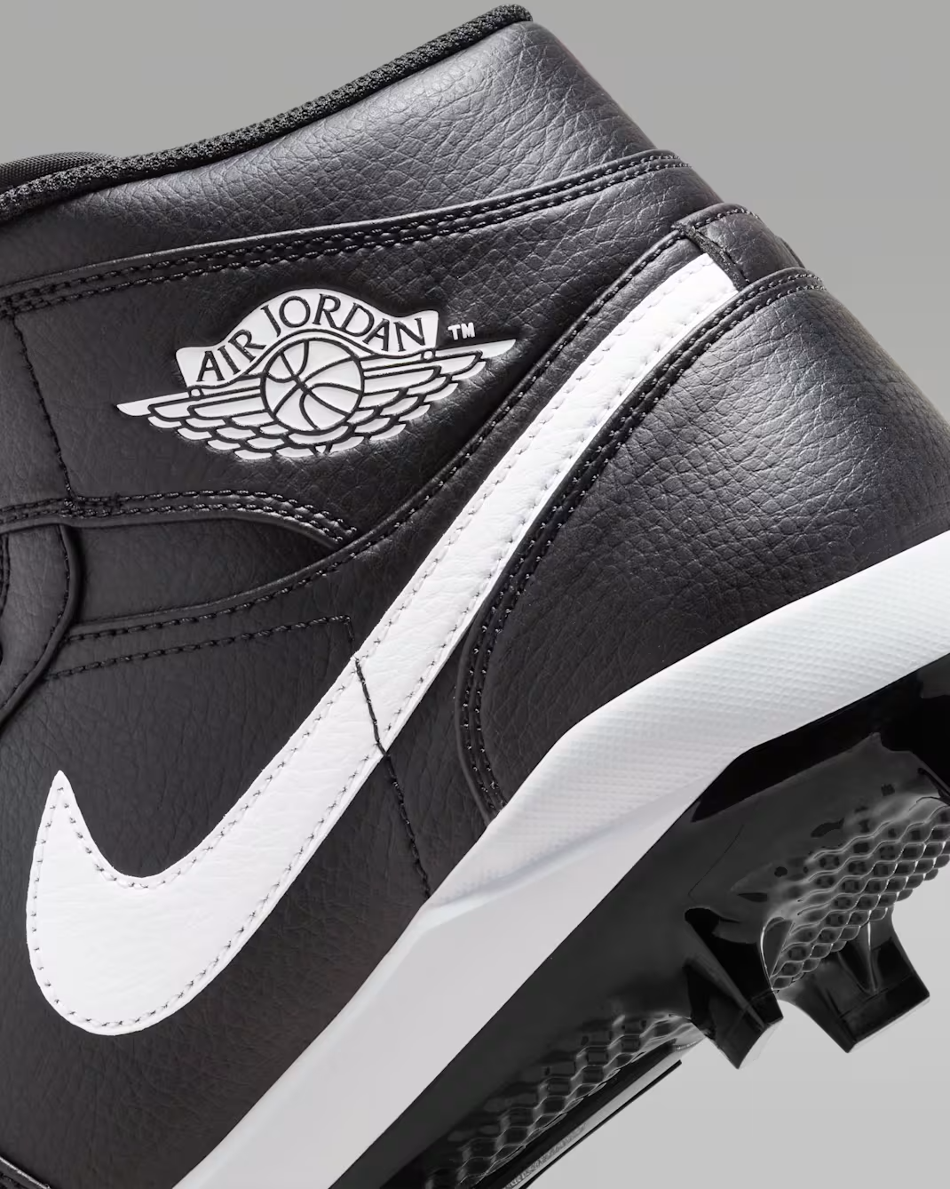 AV5354-011 Nike Air Jordan 1 Retro MCS Cleats Black White (Men's)