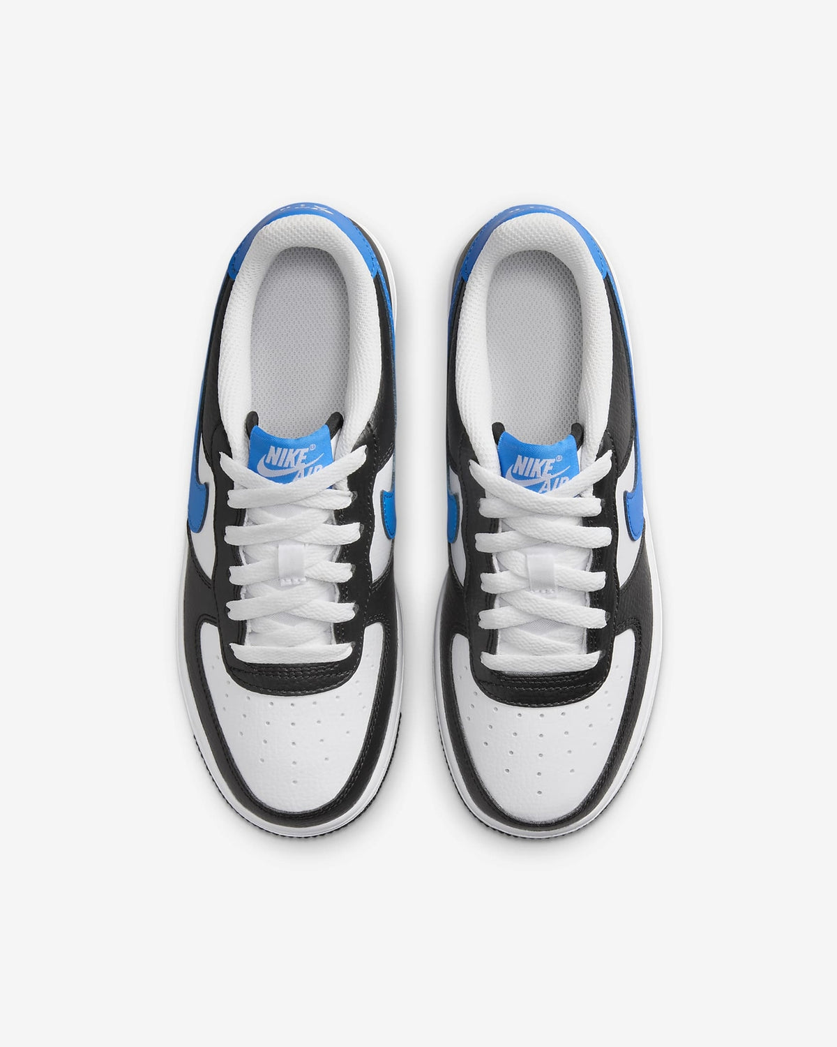 FN8008-001 Nike GS Air Force 1 Black White Light Photo Blue