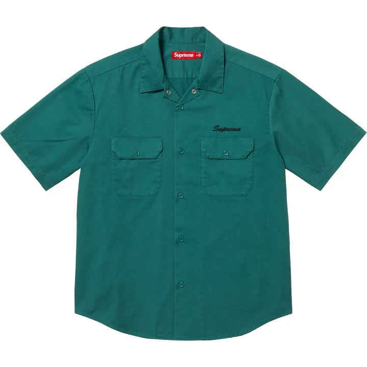 Supreme Rhinestone Pin Up S/S Work Shirt Work Green