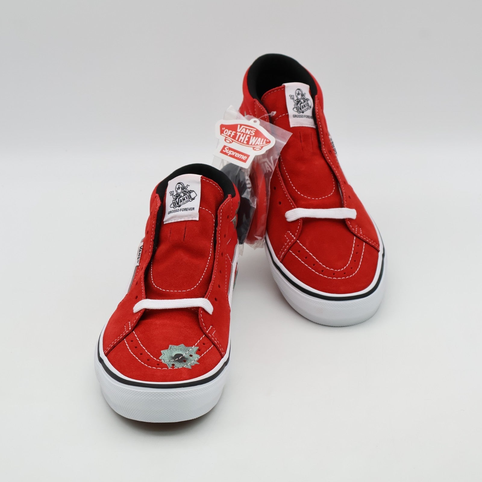 VN0A5KS1RED Nate Lowman Supreme Vans Skate Grosso Mid Bullet Hole Red (Men's)