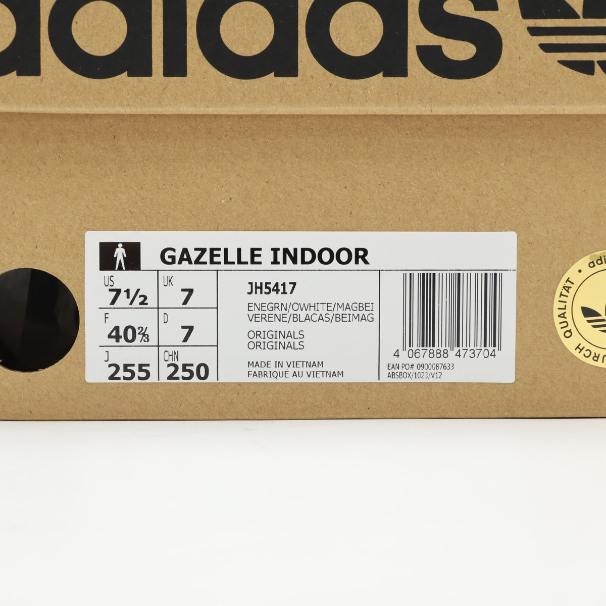 JH5417 adidas Originals Gazelle Indoor Energy Green Off White Magic Beige (Men's
