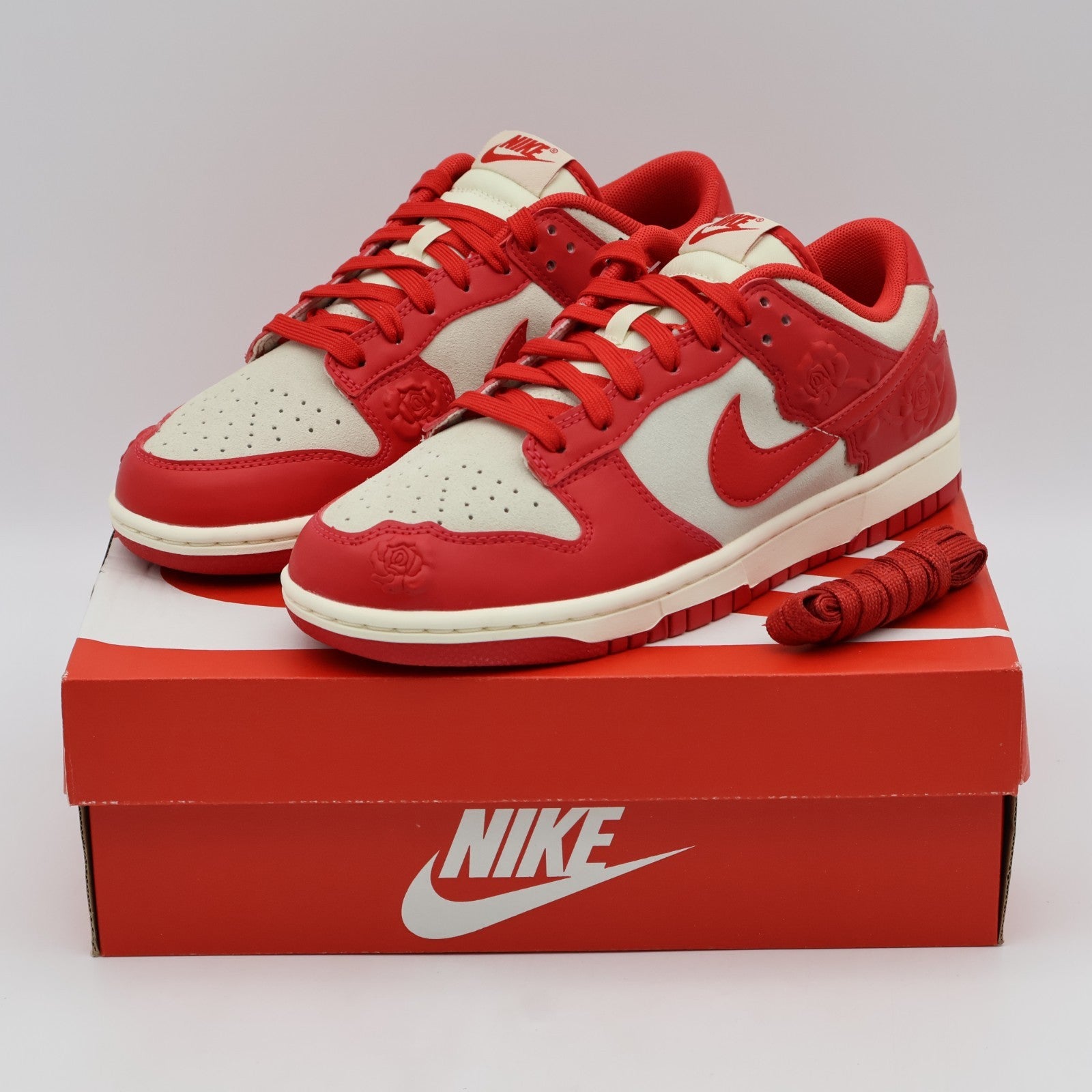 HF1986-100 Nike Dunk Low Rose Embossed Ruby Red (Women's)