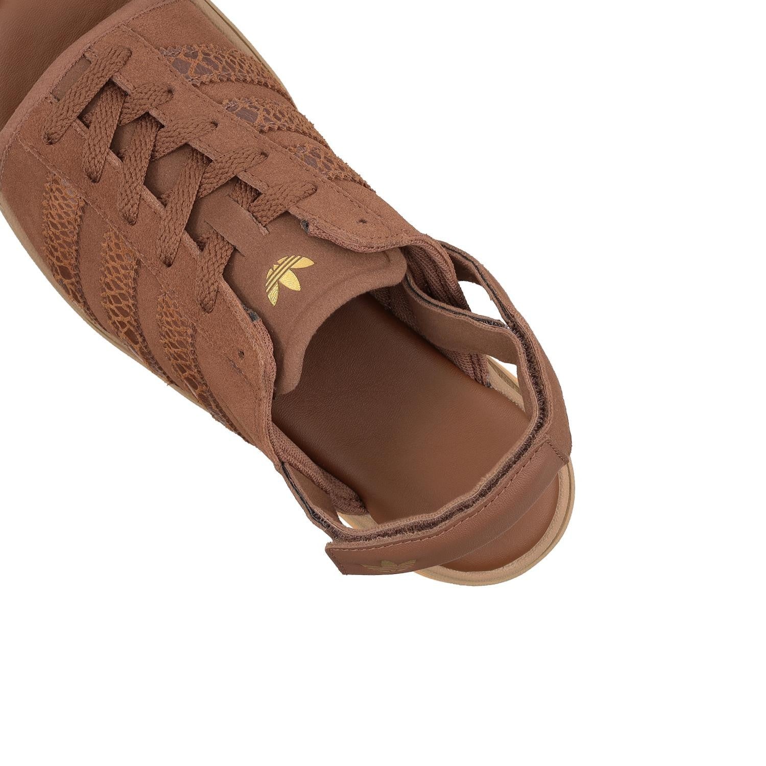 IH6633 adidas Gazelle Bold Sandals Preloved Brown Gold Metallic (Women's)
