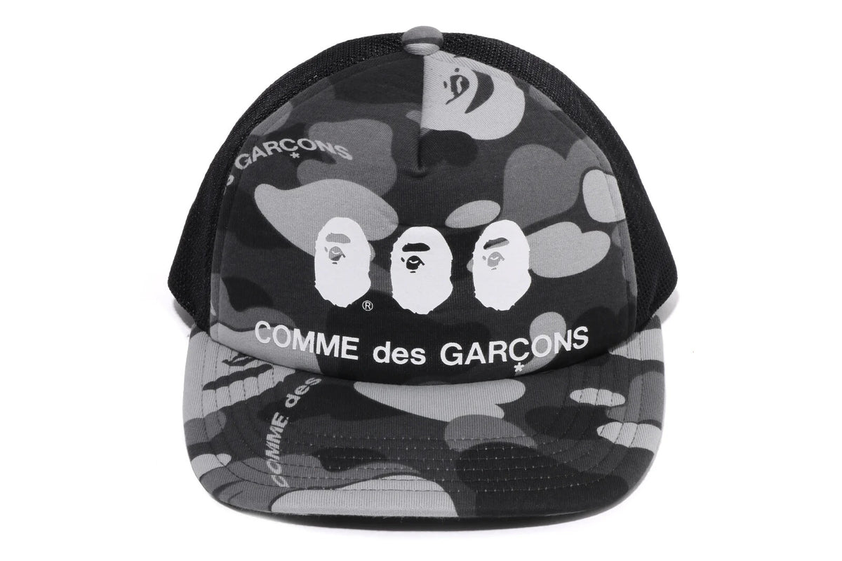 A BATHING APE COMME des GARCONS OSAKA Camo Mesh Cap Black