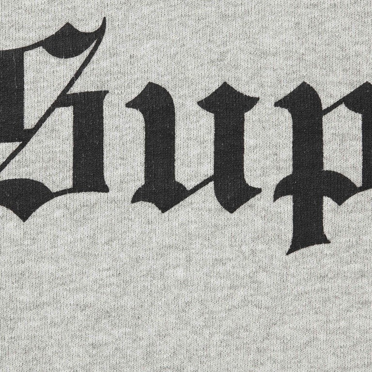 Supreme Washed Old English Hooded Sweatshirt Heather Grey