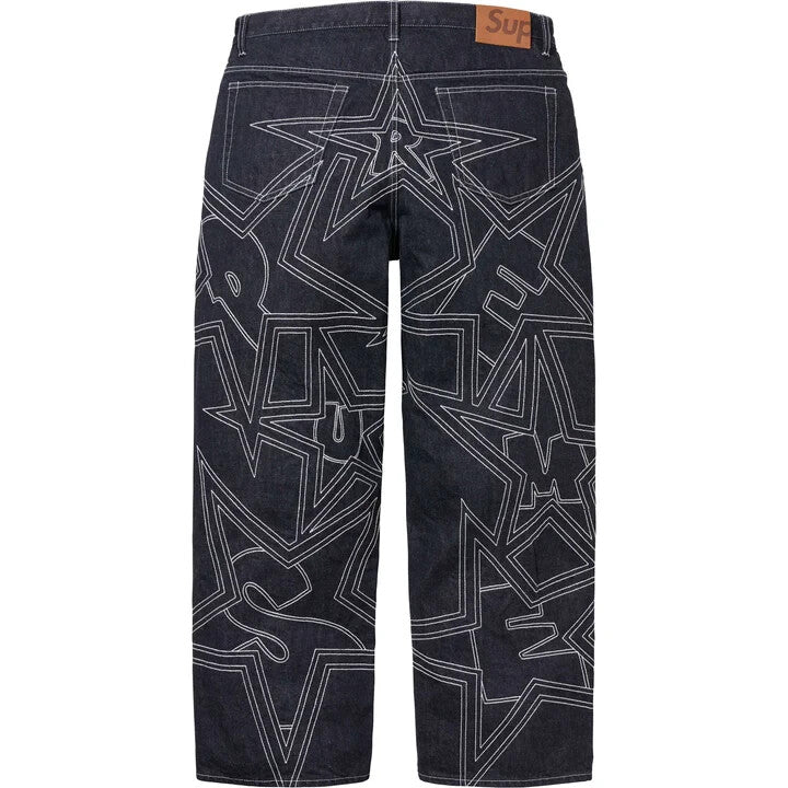 Supreme Stars Topstitch Baggy Jean Indigo