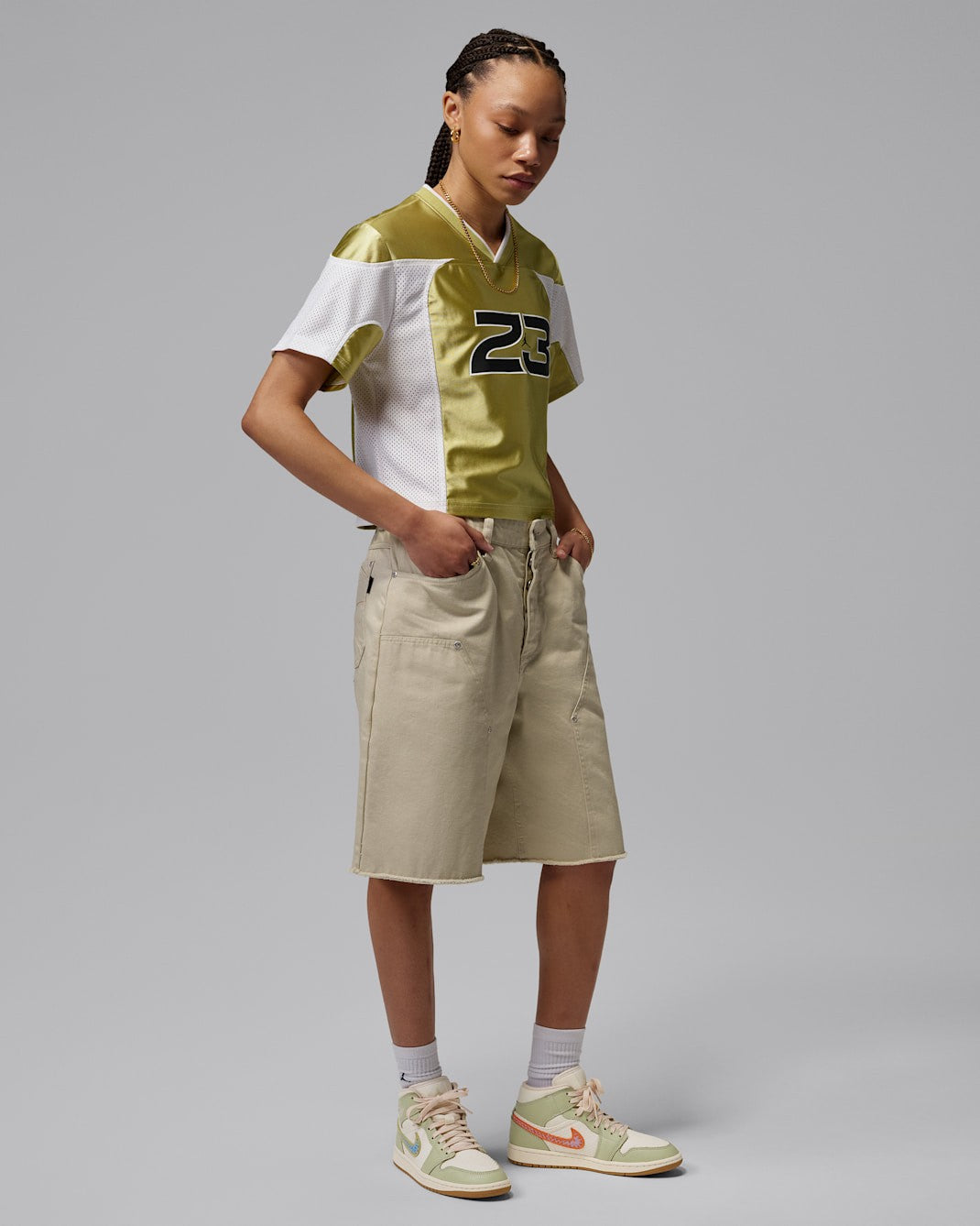 II0570-302 Nike Women's Air Jordan 1 Woven Olive Aura (Women's)