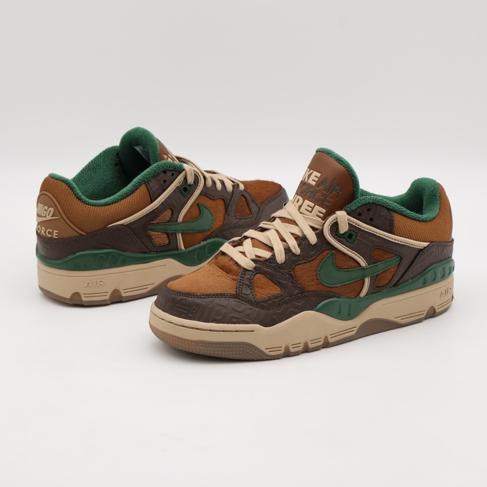 HQ0260-201 NIGO Nike Air Force 3 Low Baroque Brown Pecan Heel Logo NIGO (Men's)