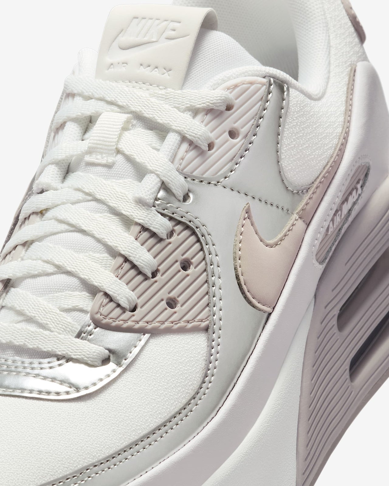 IB0170-101 Nike Air Max 90 LV8 Summit White Vast Grey Metallic (Women's)