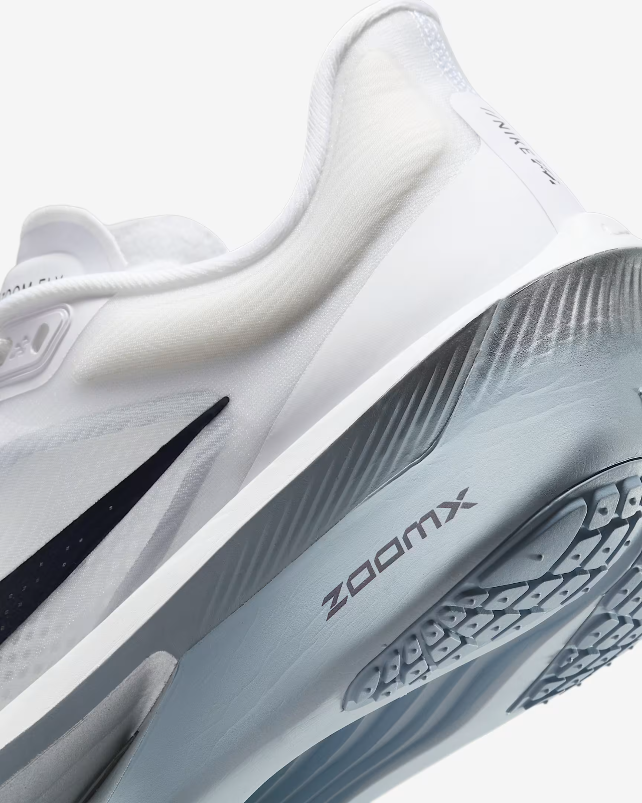FN8455-104 Nike Zoom Fly 6 White Pure Platinum Obsidian Mist Gridiron (Women's)
