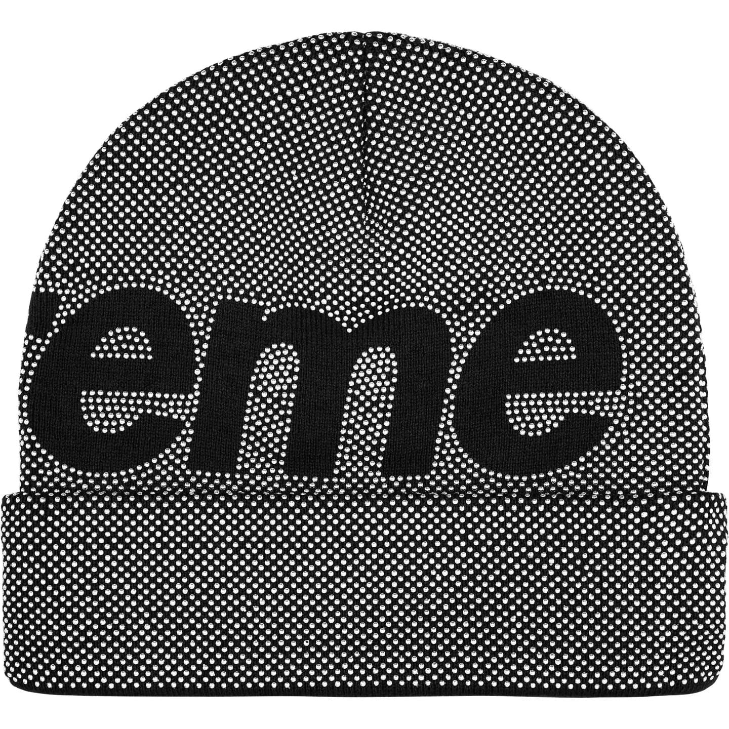 Supreme Studded Knockout Big Logo Beanie Black