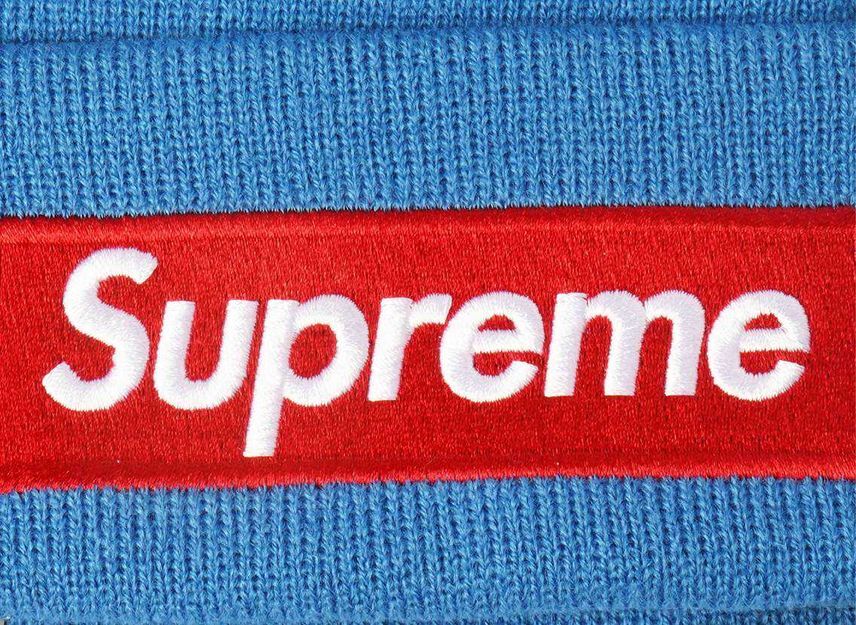 Supreme New Era Box Logo Beanie Blue