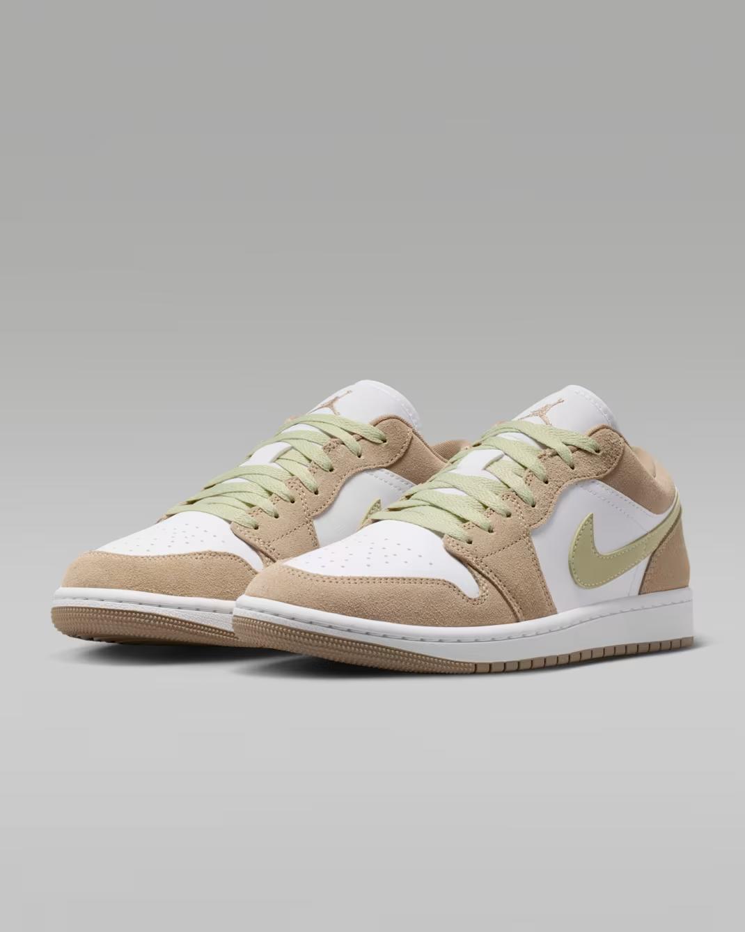 DC0774-204 Nike Air Jordan 1 Low Khaki/Olive Aura (Women's)