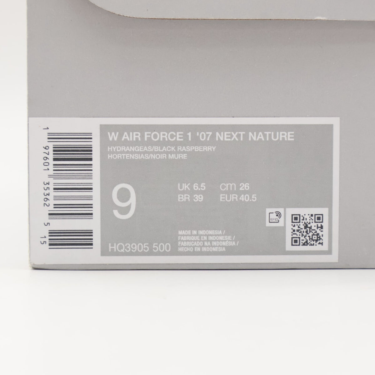 HQ3905-500 Nike Women's Air Force 1 Low Next Nature Hydrangeas Black (Women's)