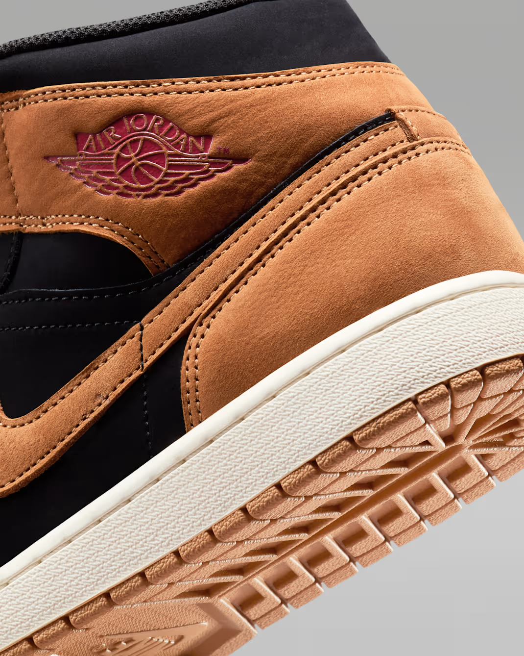 HV4091-002 Nike Air Jordan 1 Mid SE Black Varsity Red Sail Flax (Men's)