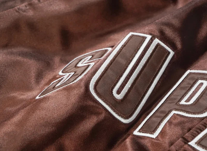 Supreme x Champion Satin Varsity Jacket "Brown"
