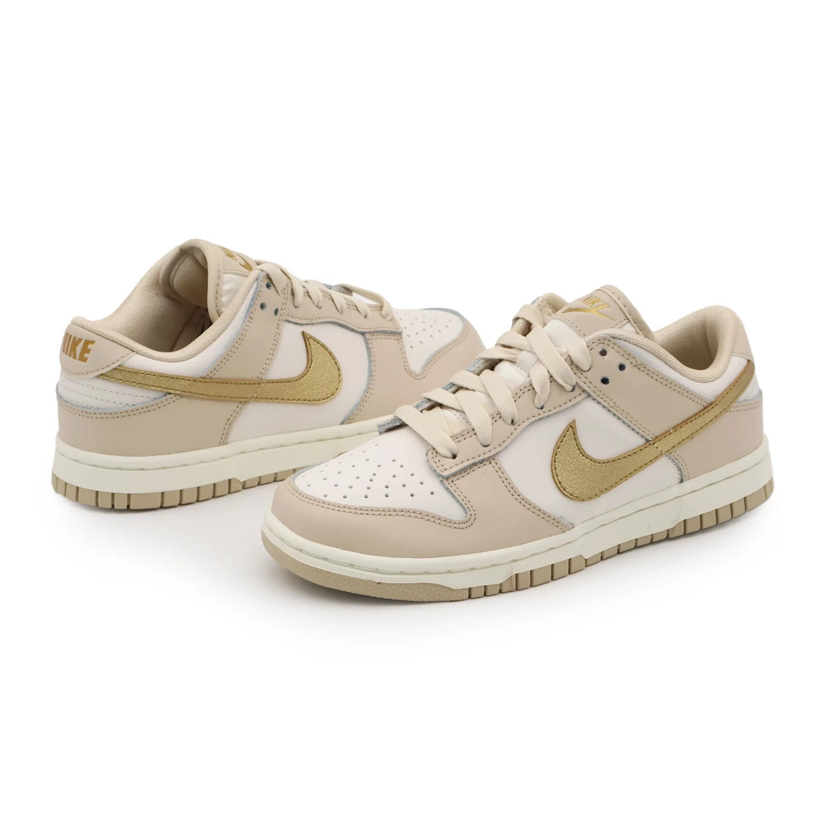 DX5930-001 Nike Dunk Low Phantom Metallic Gold Swoosh Sail Sanddrift (Women's)