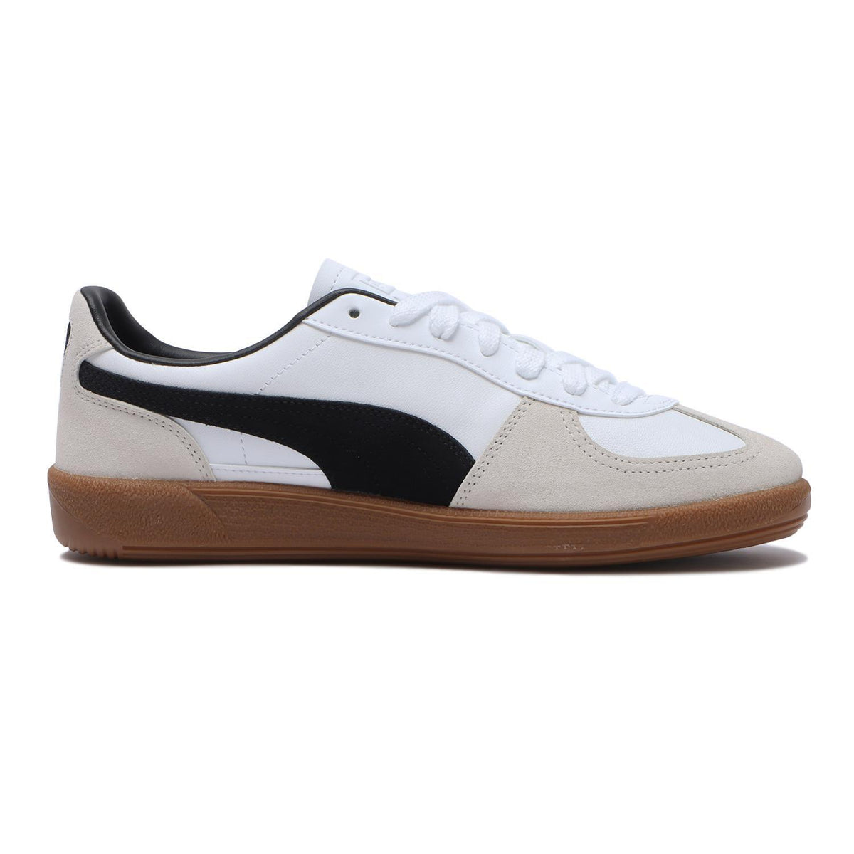 396464-01 Puma Palermo Leather Puma White Vapor Gray Gum (Men's)