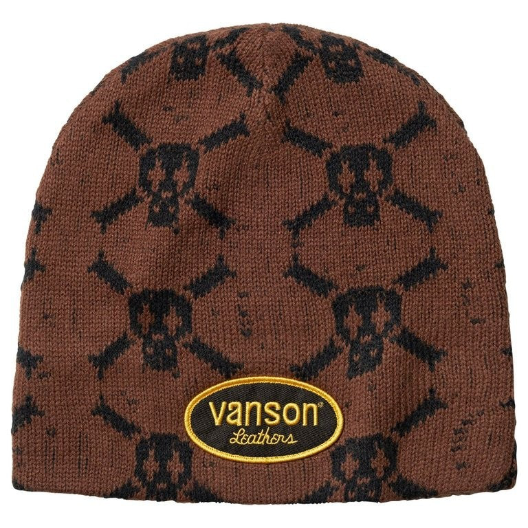 Supreme x Vanson Leathers Skull Beanie Brown