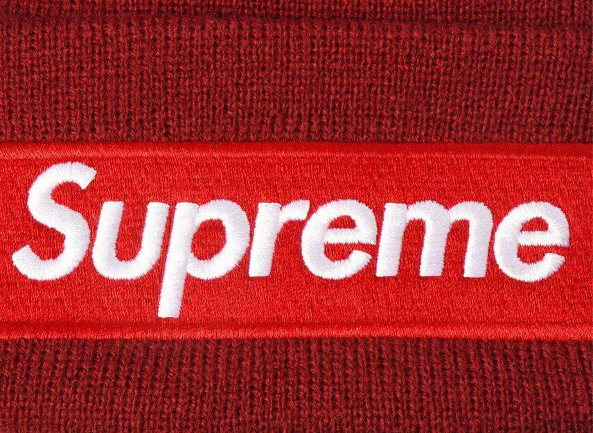 Supreme New Era Box Logo Beanie Cardinal