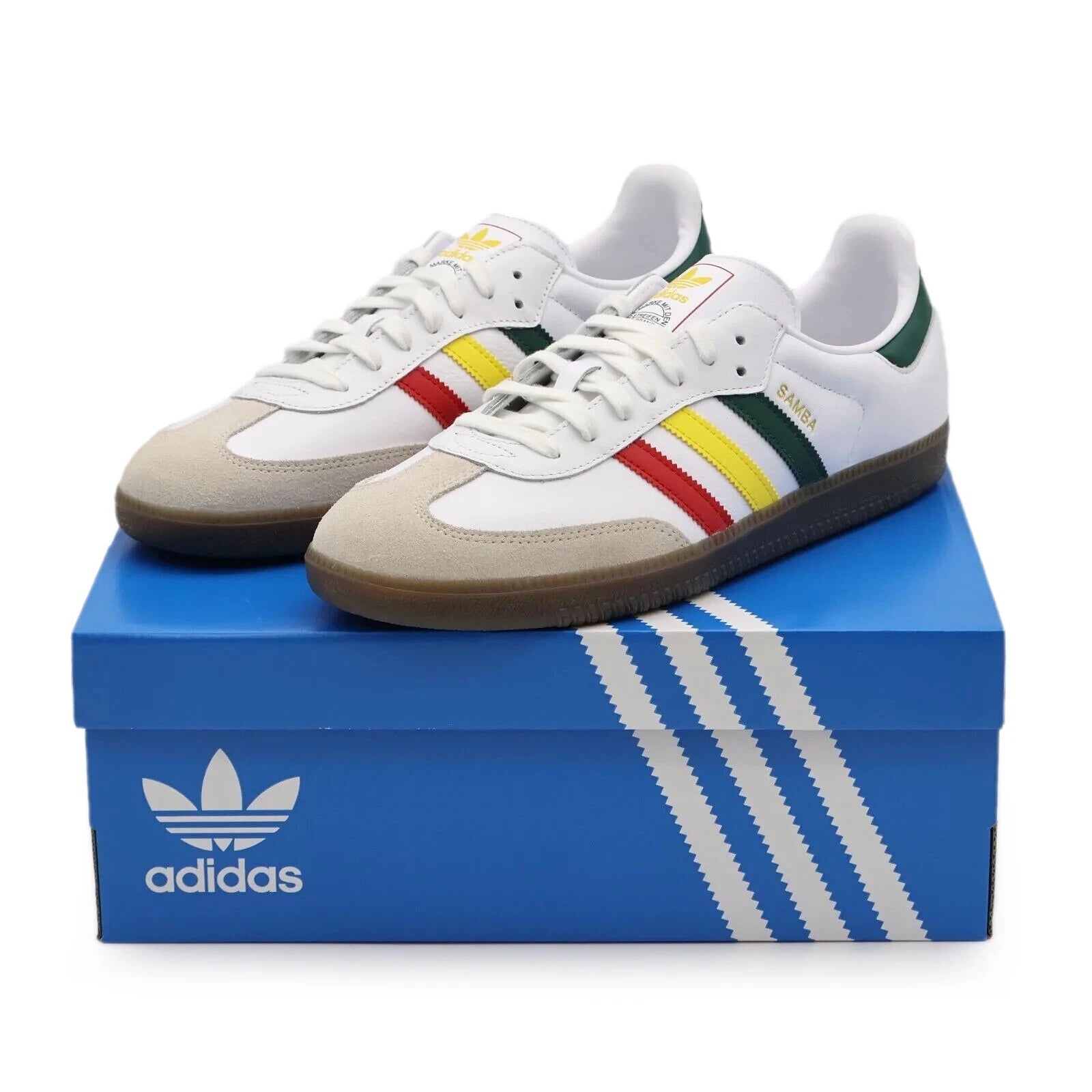 IH3118 adidas Originals Samba OG Rasta Cloud White Yellow Green Red (Men's)